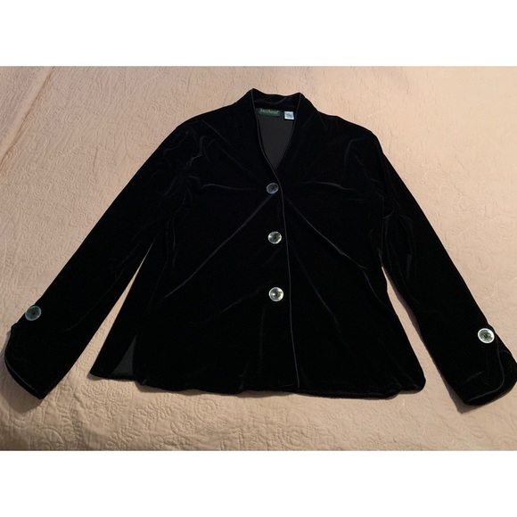 Vintage Harve Bernard plush black blazer - Picture 1 of 10